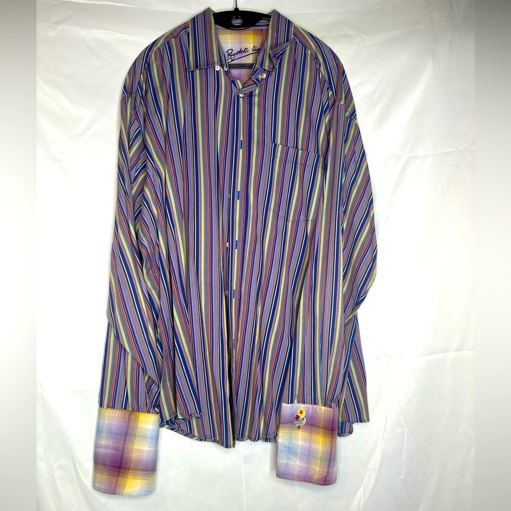 Bugatchi Uomo long sleeve striped colorful dress shirt
